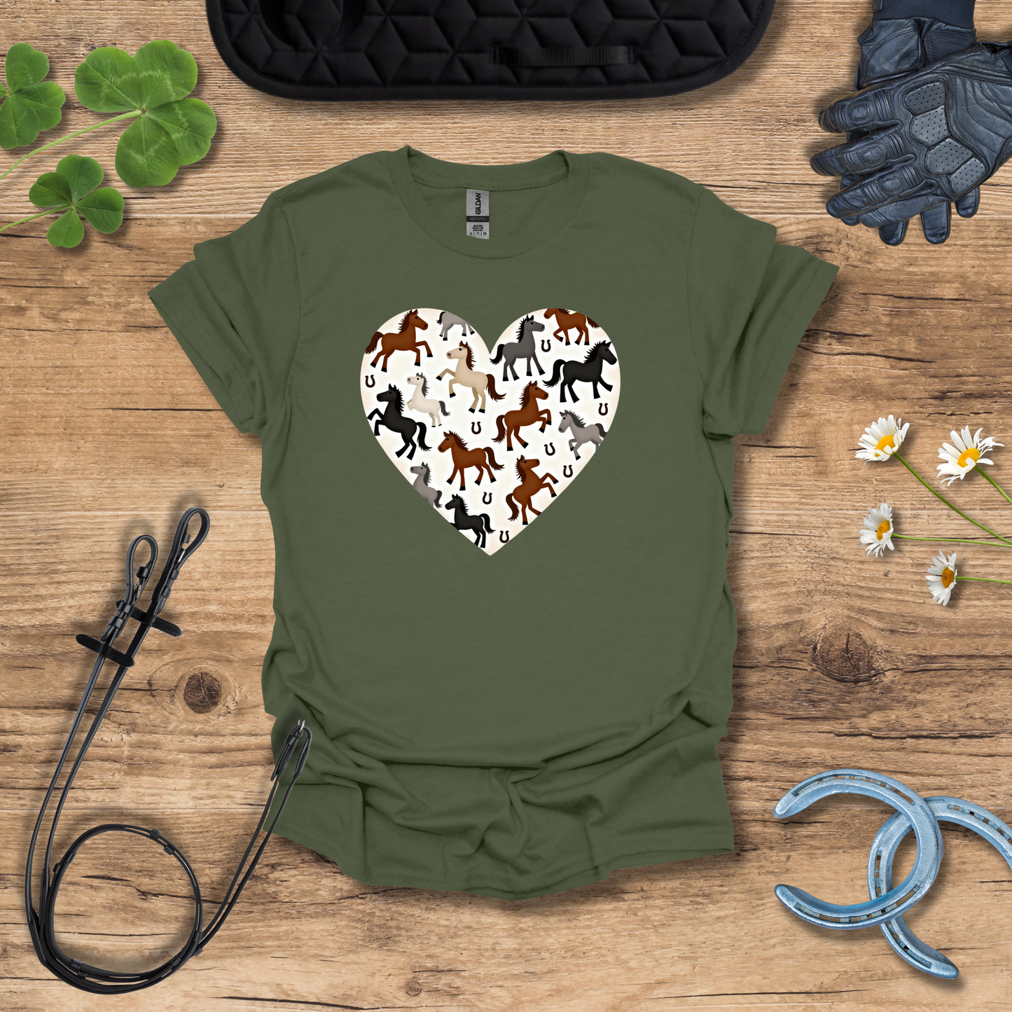 T-Shirt Coeur Cheval