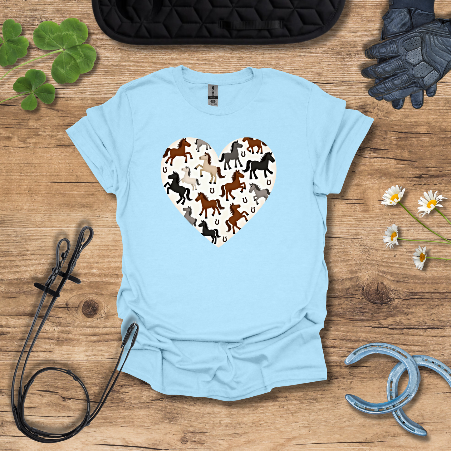 T-Shirt Coeur Cheval