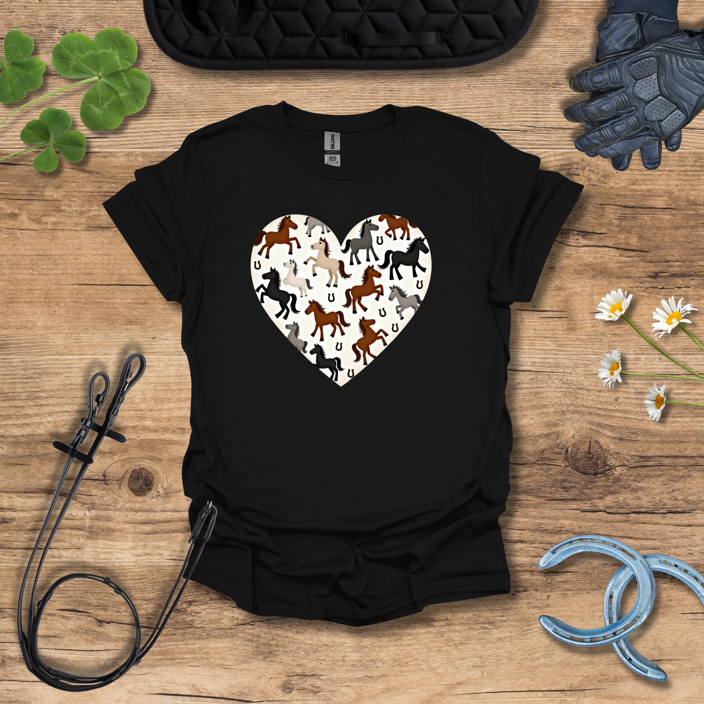 T-Shirt Coeur Cheval