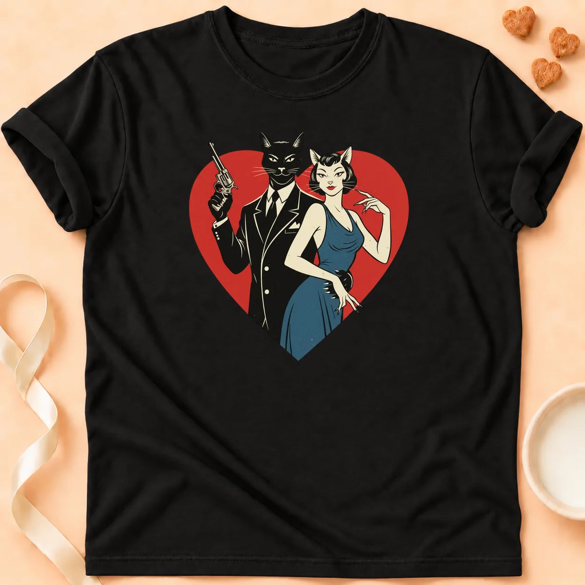 T-shirt chat Patoume – T-Shirt Agent – Noir