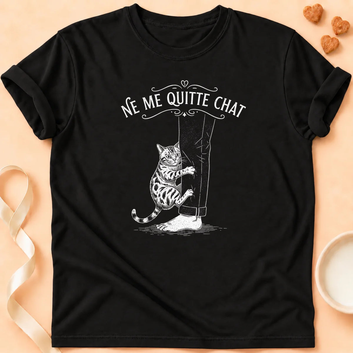 T-shirt chat Patoume – T-Shirt Quitter – Noir