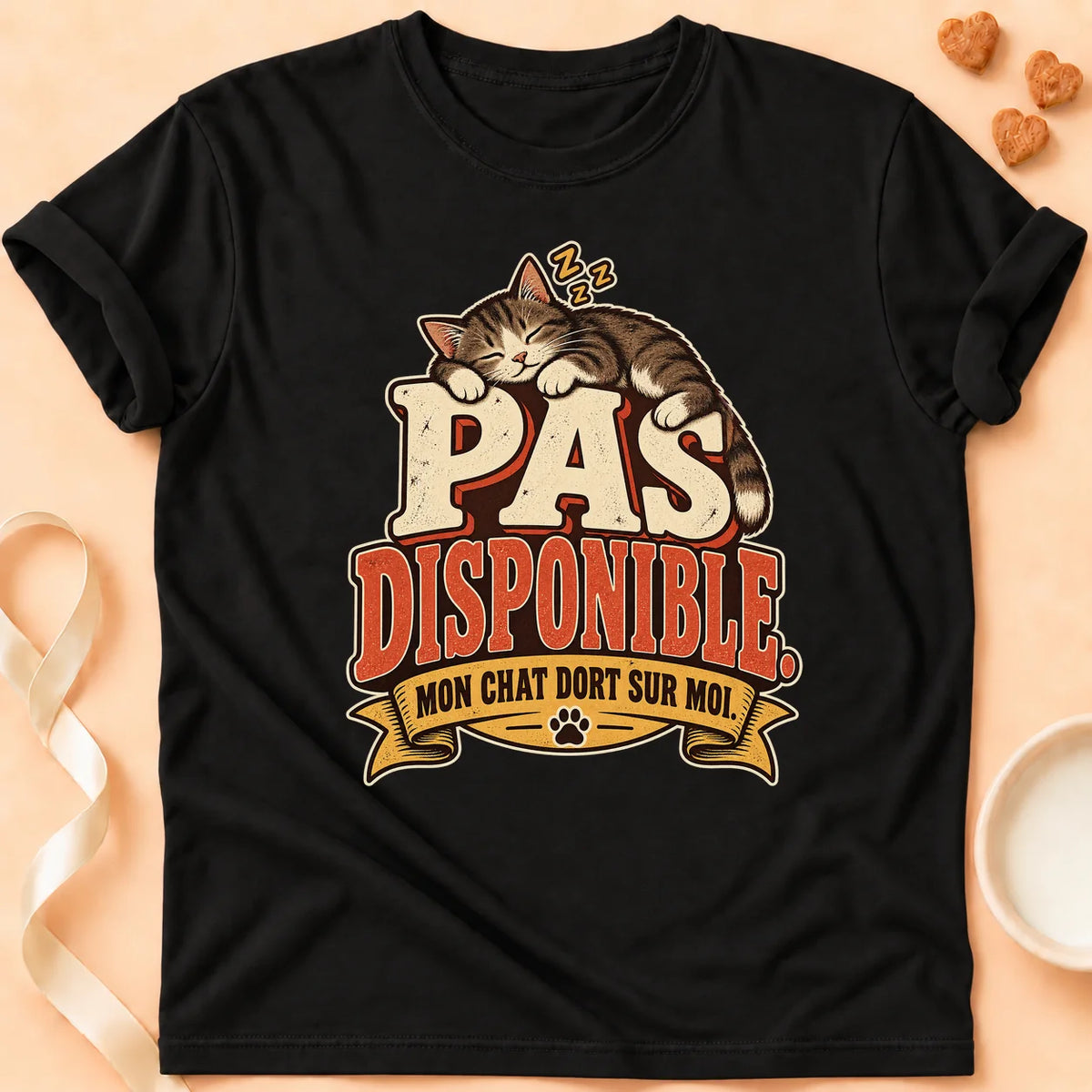 T-shirt chat Patoume – T-shirt Pas dispo – Noir