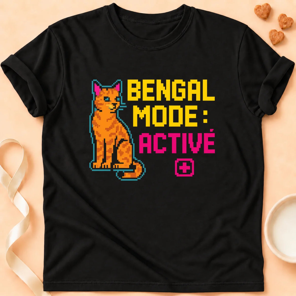 T-shirt chat Patoume – T-Shirt Arcade – Noir