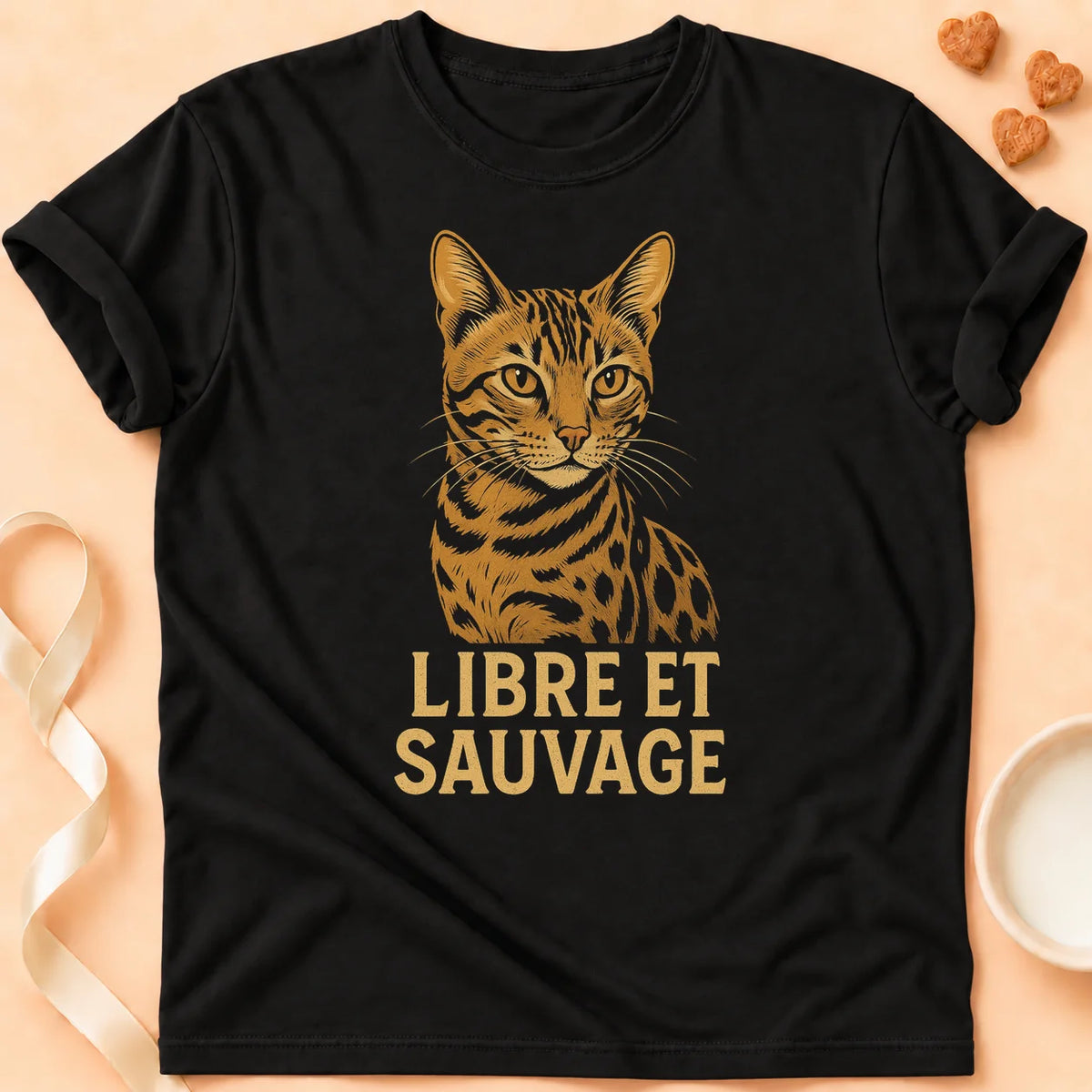 T-shirt chat Patoume – T-Shirt Libre – Noir