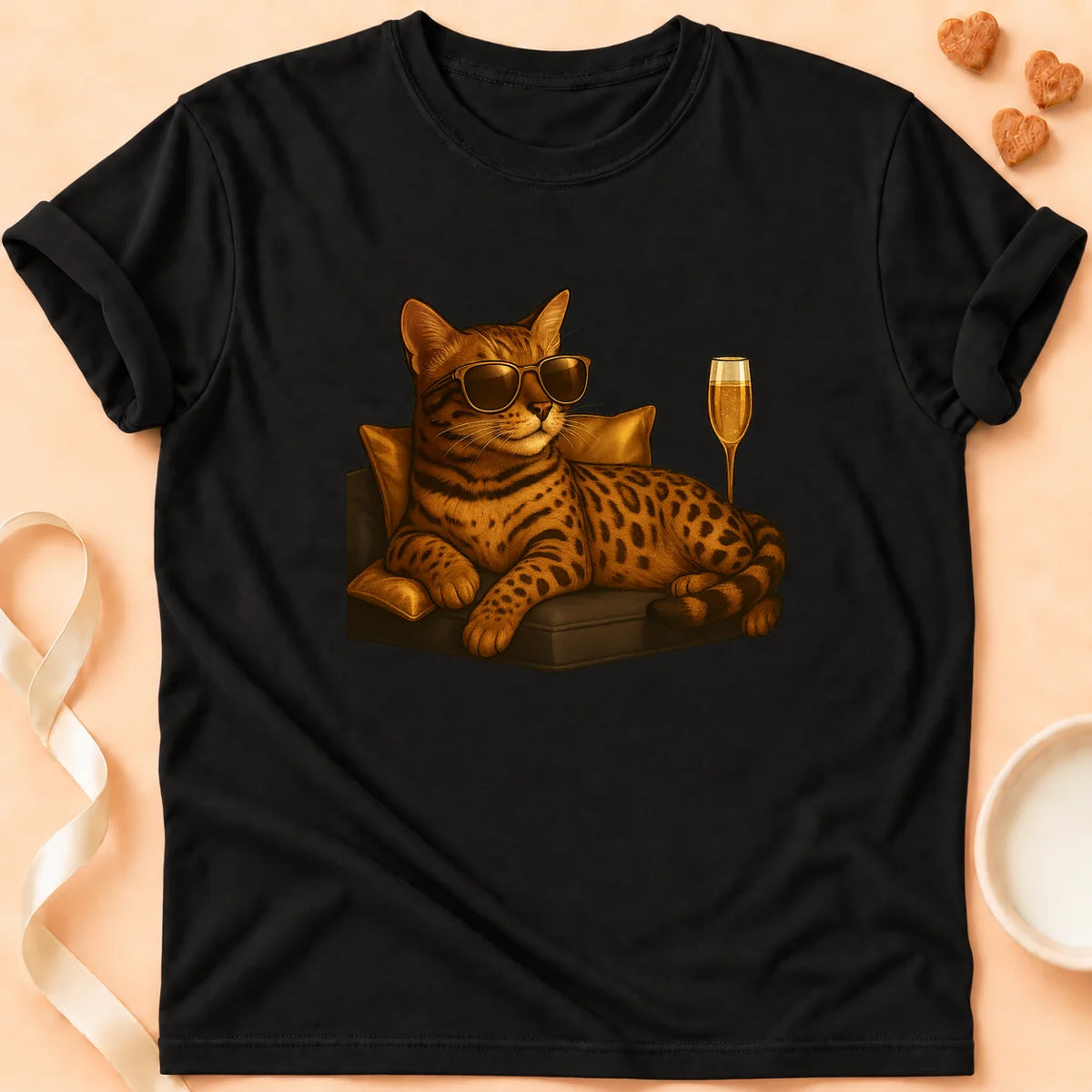 T-shirt chat Patoume – T-Shirt Détente IRL – Noir