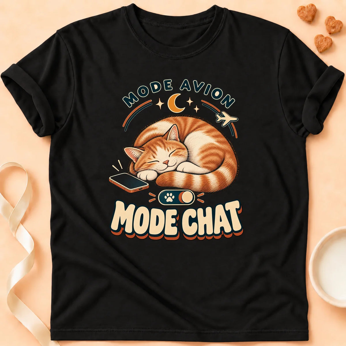 T-shirt chat Patoume – T-shirt Mode Chat – Noir