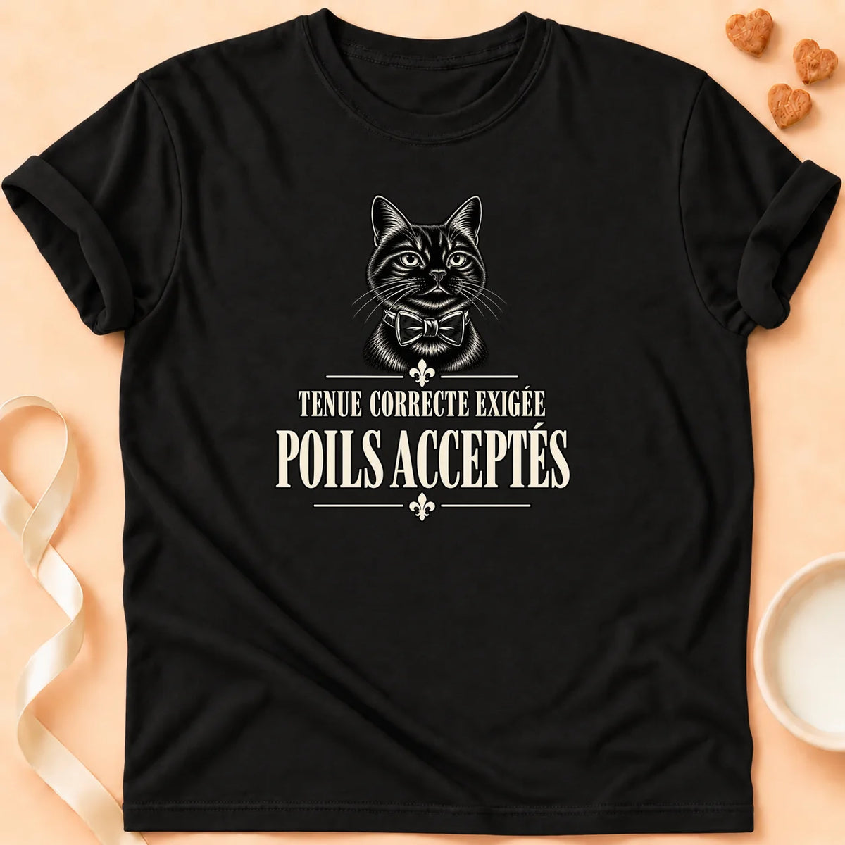 T-shirt chat Patoume – T-shirt Tenue correcte – Noir