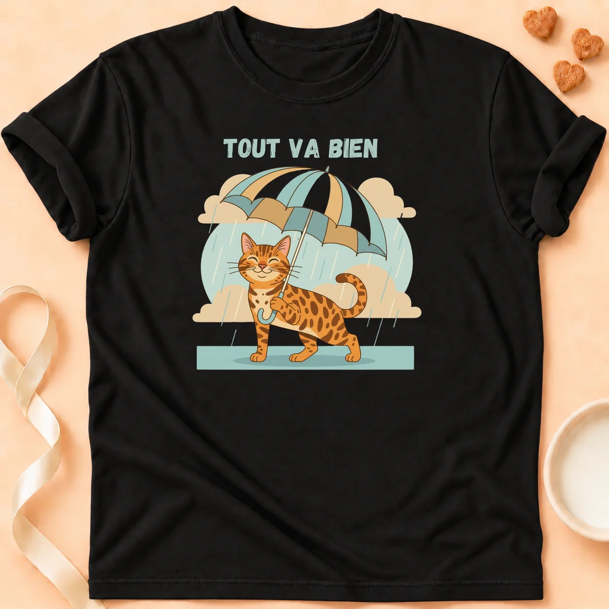 T-shirt chat Patoume – T-Shirt Bueno – Noir