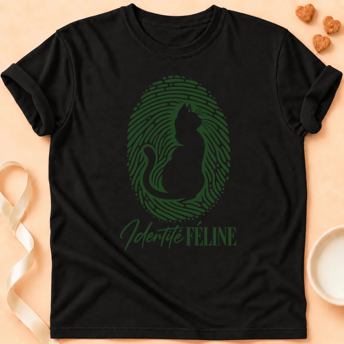 T-shirt chat Patoume – T-shirt Identité féline – Noir