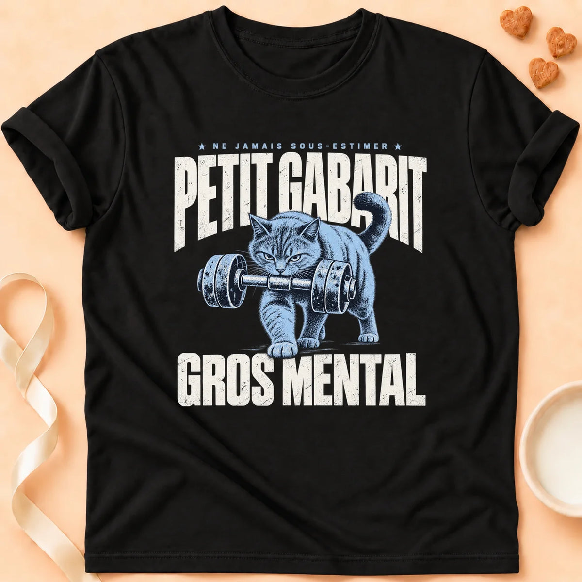 T-shirt chat Patoume – T-shirt Petit gabarit – Noir