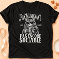 T-shirt chat Patoume – T-shirt Pas maintenant – Noir