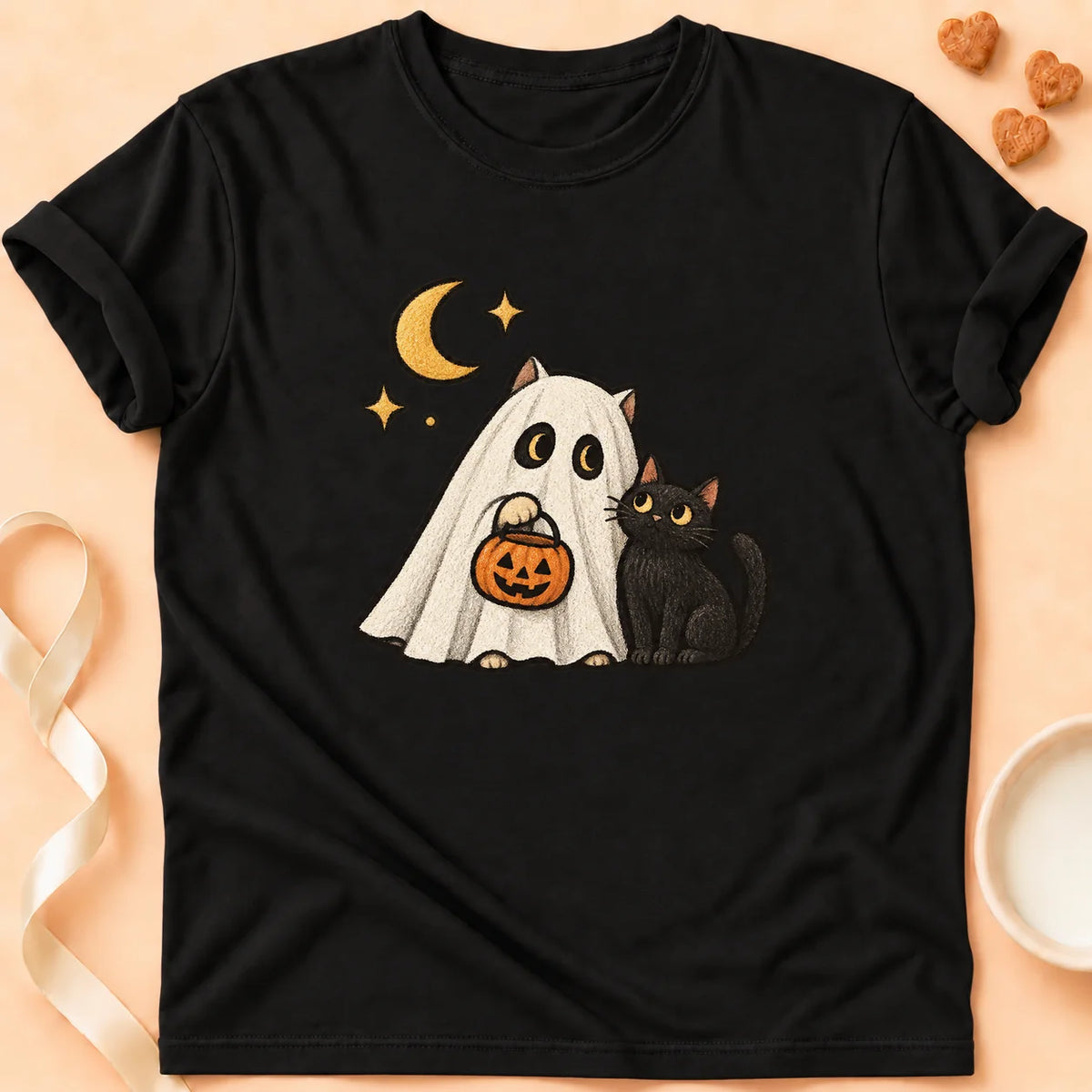 T-shirt chat Patoume – T-shirt Pas de peur – Noir