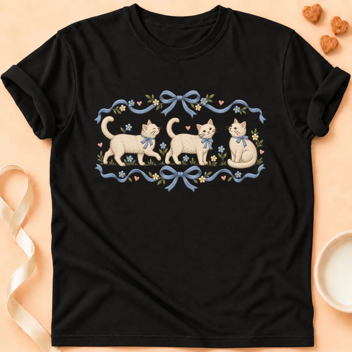 T-shirt chat Patoume – T-shirt Raffinées – Noir