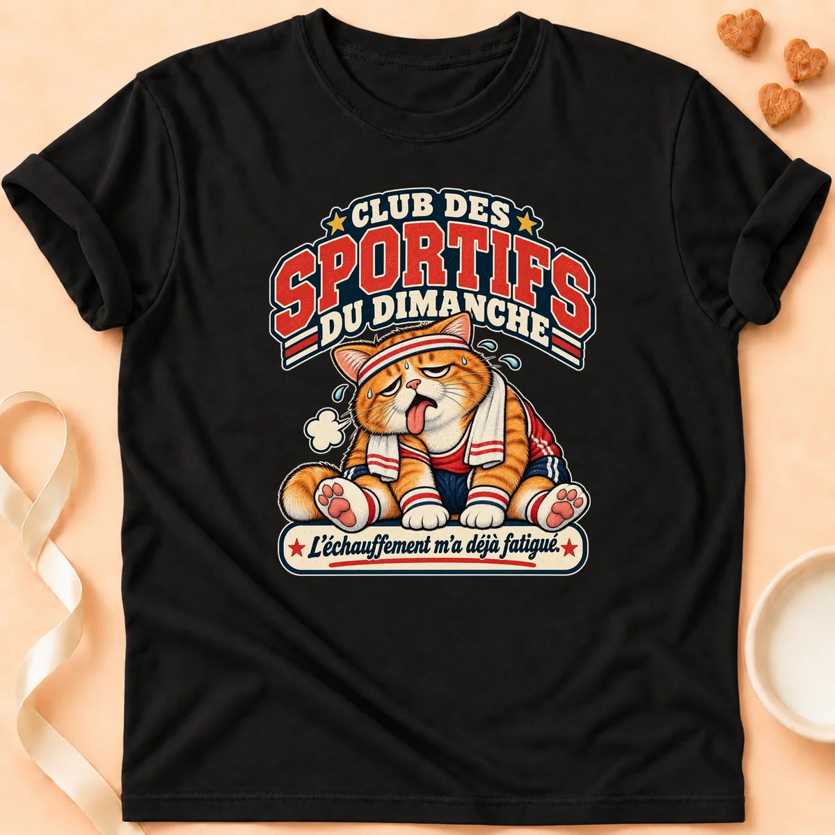 T-shirt chat Patoume – T-shirt Pas trop sportif – Noir