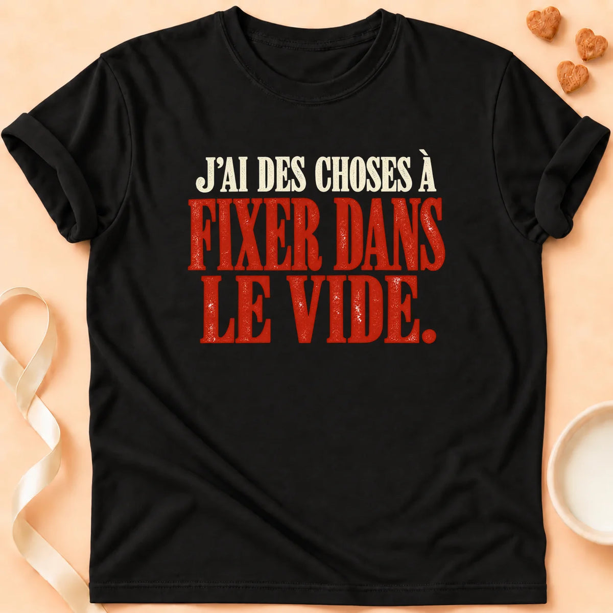 T-shirt chat Patoume – T-shirt Le vide – Noir