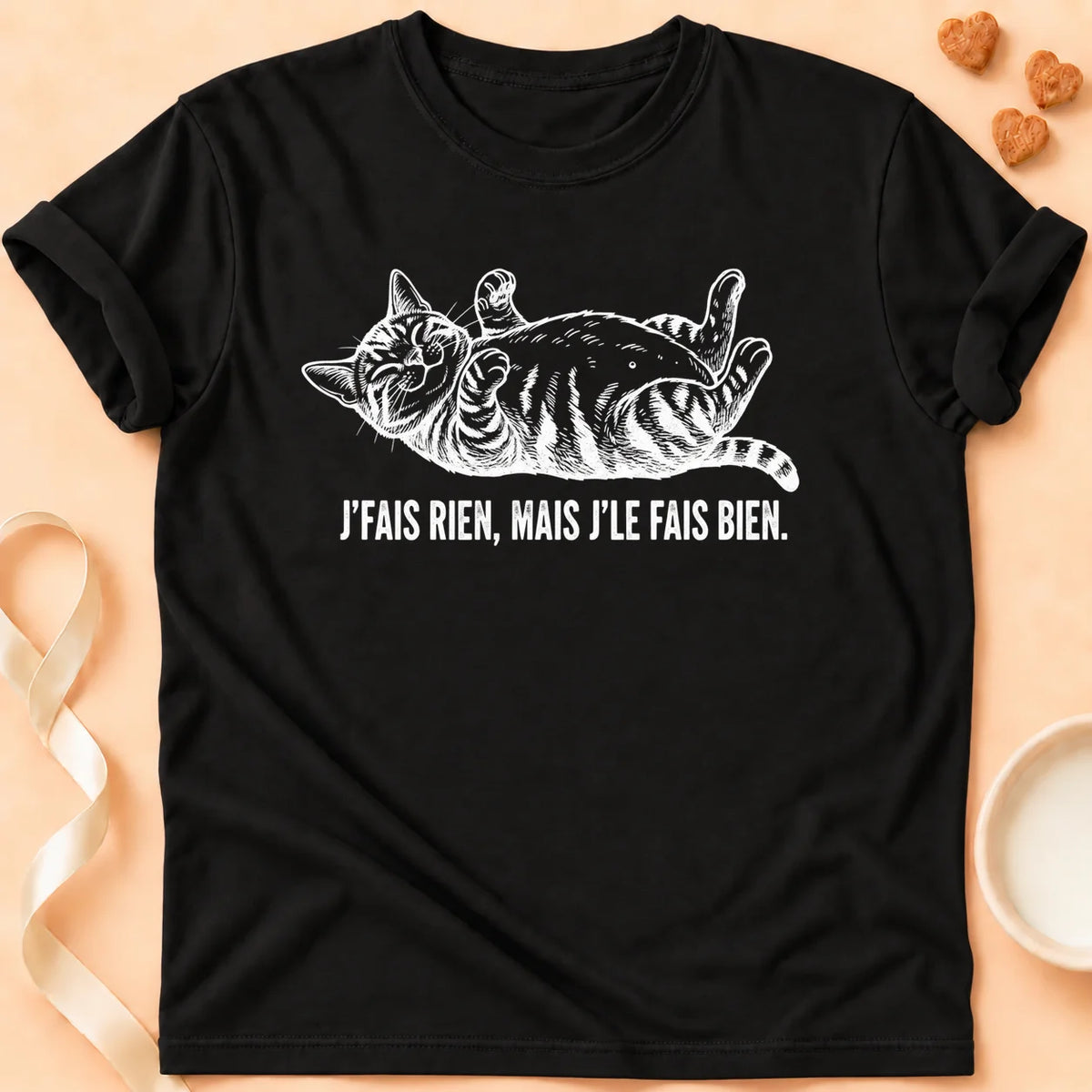 T-shirt chat Patoume – T-Shirt Bienrien – Noir
