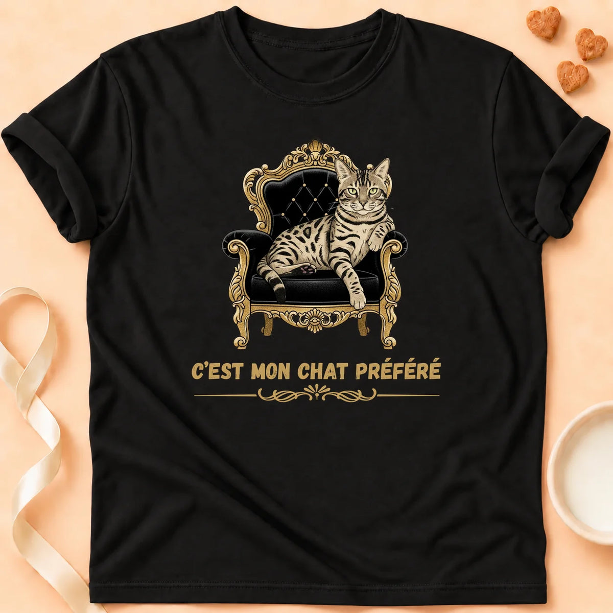T-shirt chat Patoume – T-Shirt Préféré – Noir