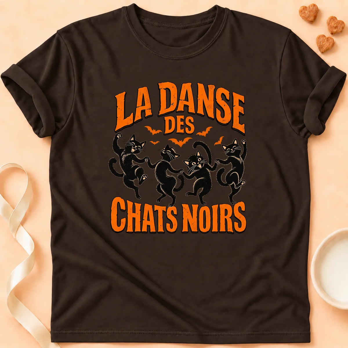 T-shirt chat Patoume – T-shirt La danse des chats – Chocolat