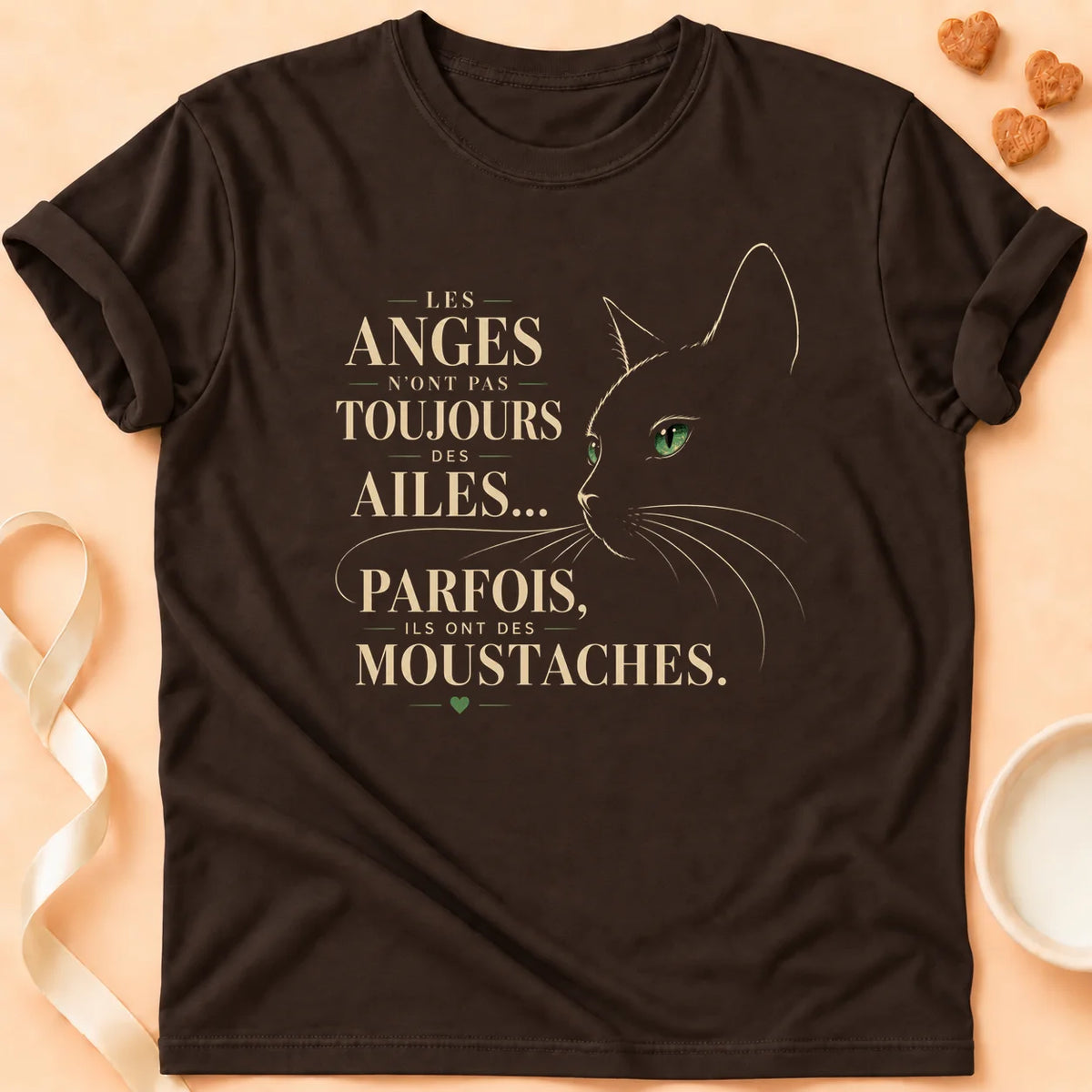 T-shirt chat Patoume – T-Shirt Angel – Chocolat