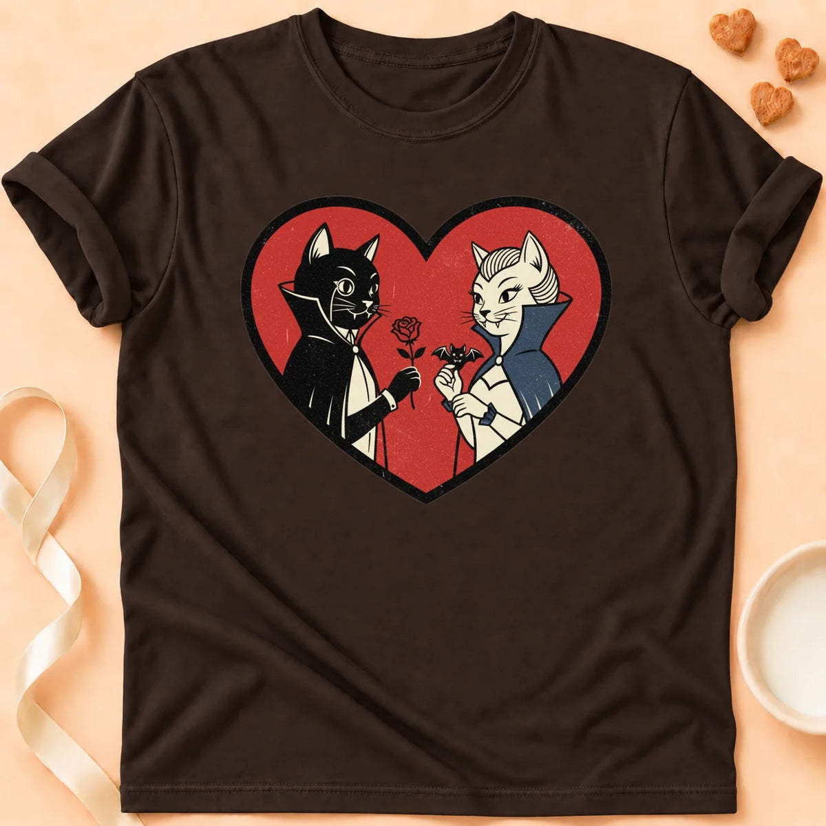T-shirt chat Patoume – T-Shirt Dracula – Chocolat