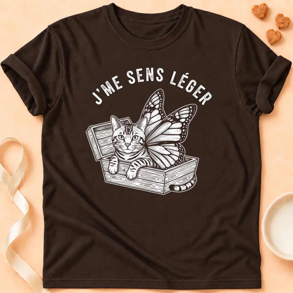 T-shirt chat Patoume – T-Shirt Léger – Chocolat