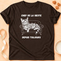 T-shirt chat Patoume – T-Shirt Sieste – Chocolat