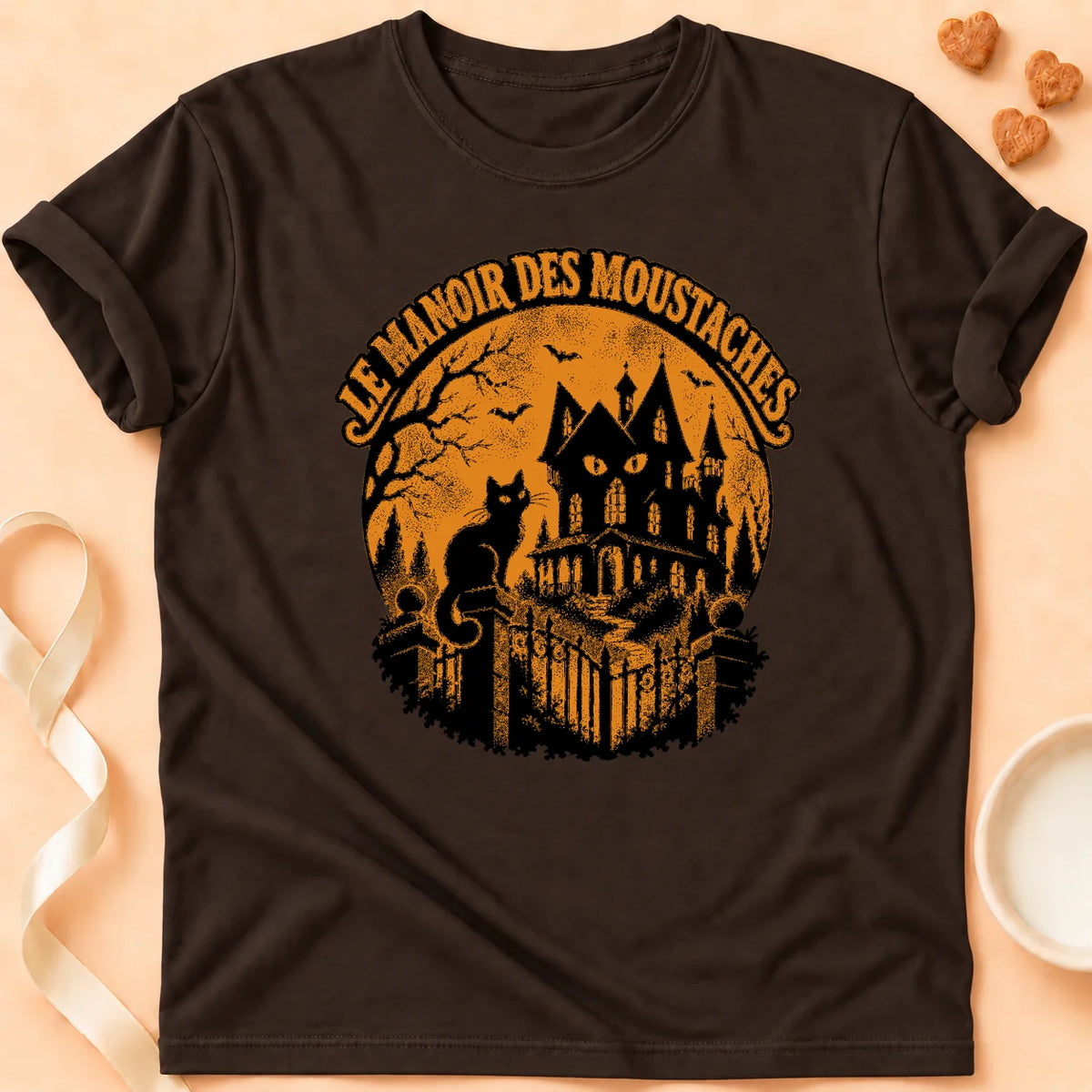 T-shirt chat Patoume – T-shirt Le manoir des – Chocolat