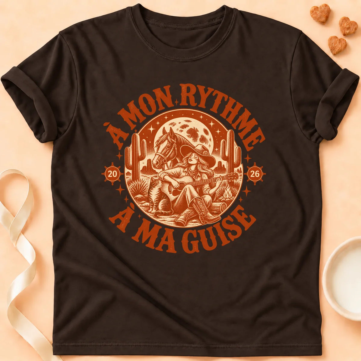 T-shirt chat Patoume – T-shirt Ma guise – Chocolat