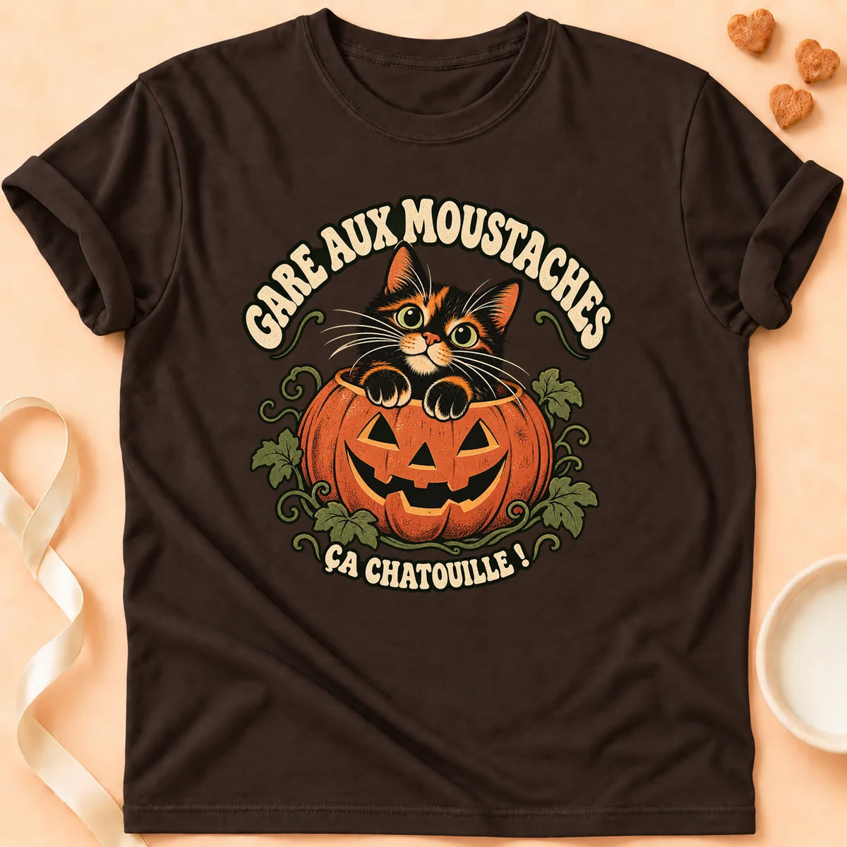 T-shirt chat Patoume – T-shirt Chatouille – Chocolat