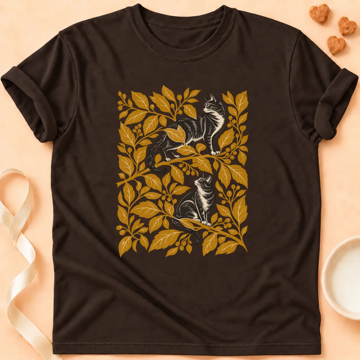 T-shirt chat Patoume – T-shirt Notre manière – Chocolat