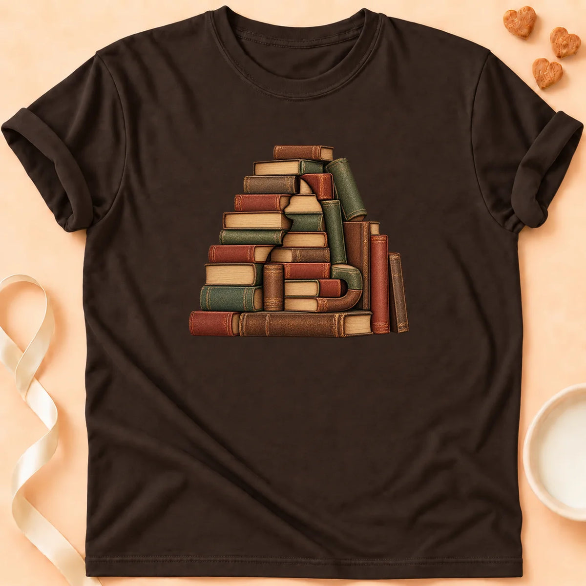 T-shirt chat Patoume – T-shirt Lecteur – Chocolat