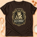 T-shirt chat Patoume – T-Shirt Sa Majesté – Chocolat