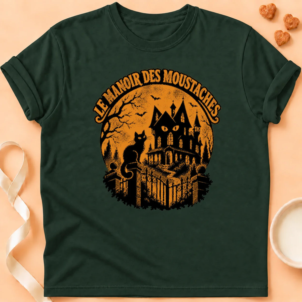 T-shirt chat Patoume – T-shirt Le manoir des – Vert sapin