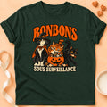 T-shirt chat Patoume – T-shirt Bonbons sous surveillance – Vert sapin