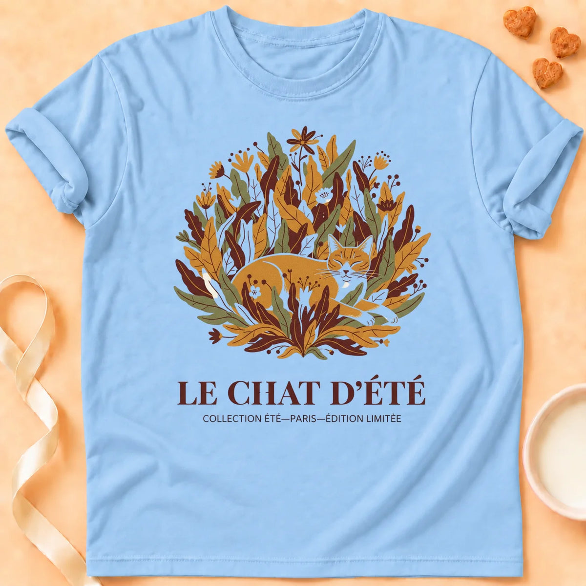 T-shirt chat Patoume – T-Shirt Summer – Bleu ciel