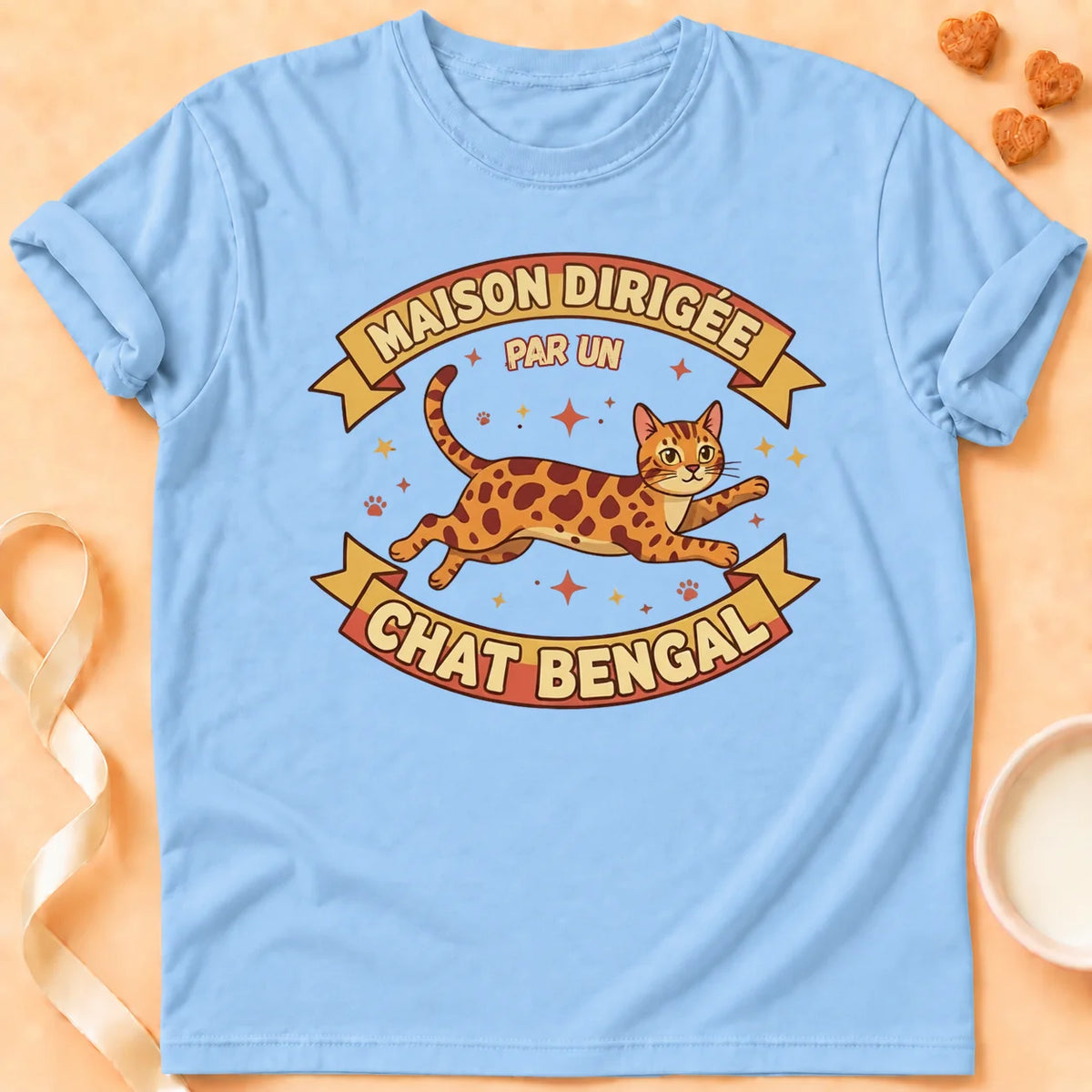 T-shirt chat Patoume – T-Shirt BenBen – Bleu ciel