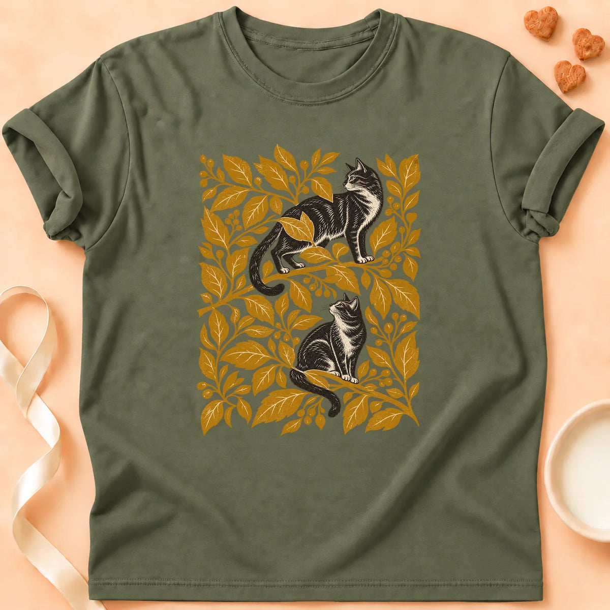 T-shirt chat Patoume – T-shirt Notre manière – Vert kaki