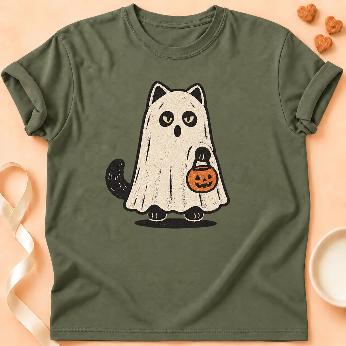 T-shirt chat Patoume – T-shirt On t’a reconnu – Vert kaki