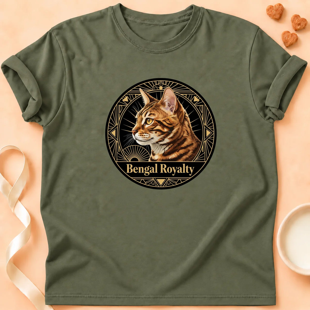 T-shirt chat Patoume – T-Shirt Royalty – Vert kaki