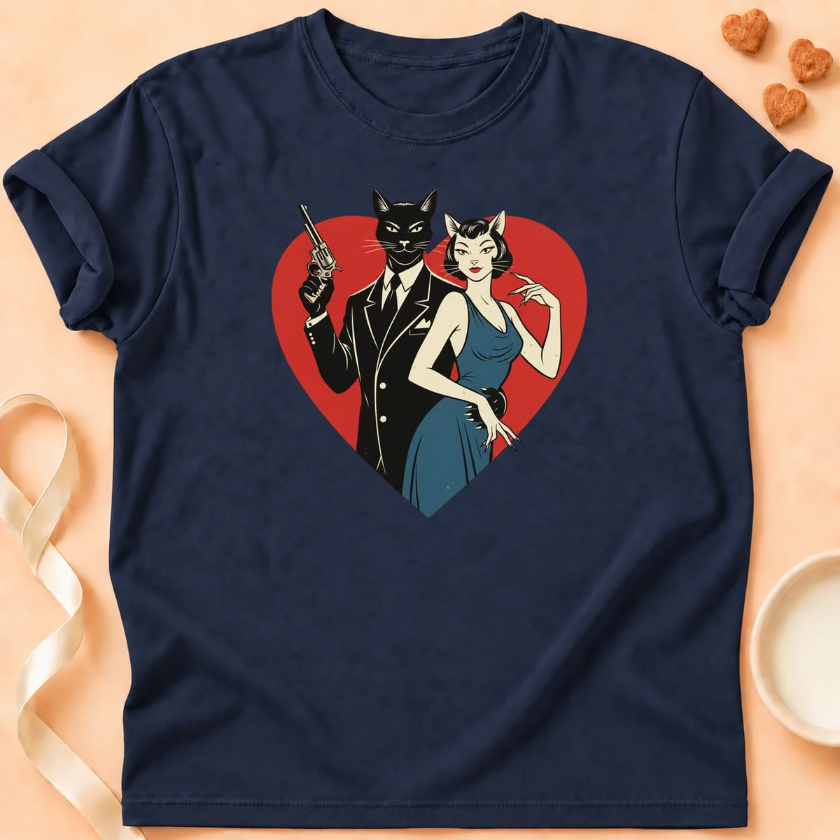 T-shirt chat Patoume – T-Shirt Agent – Bleu marine