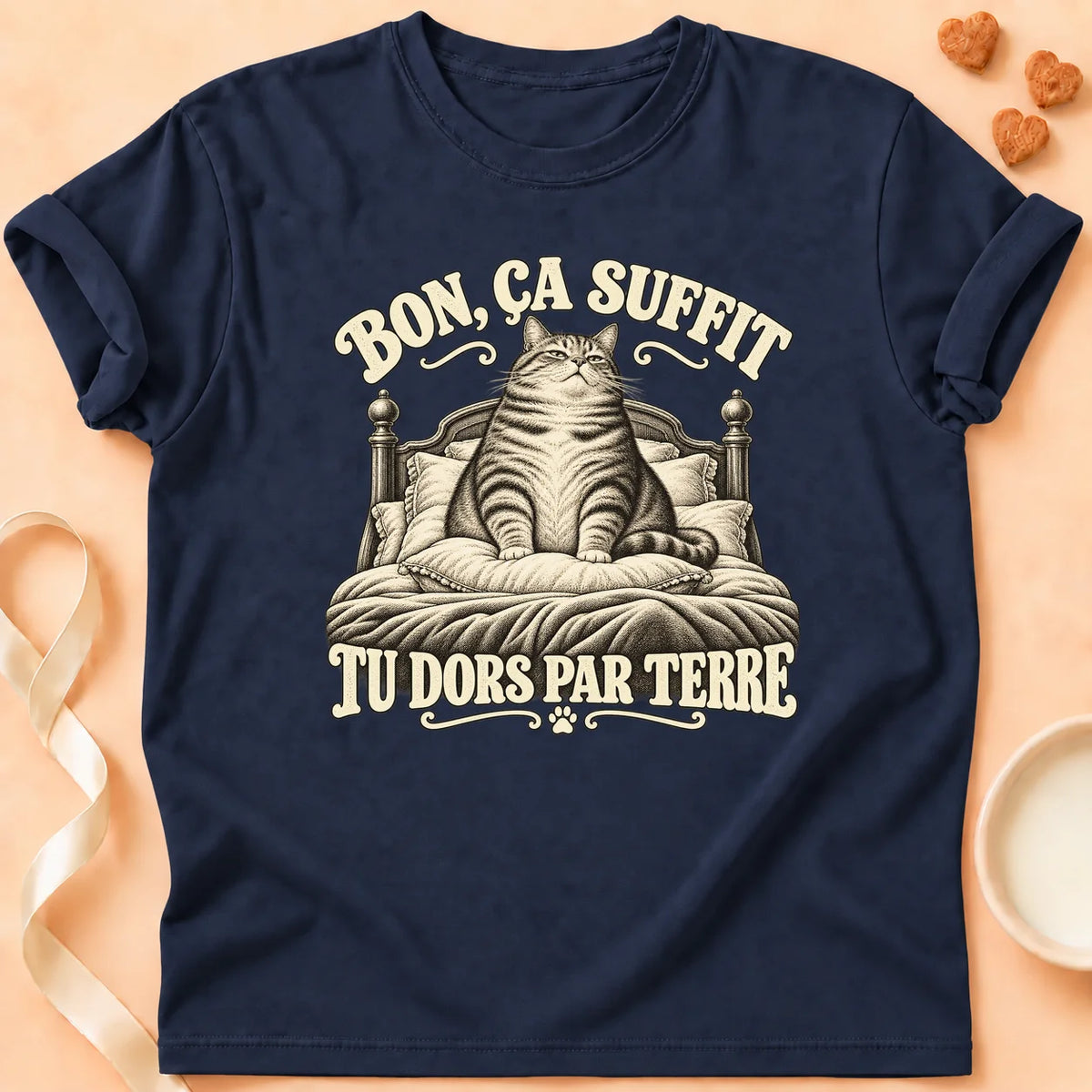 T-shirt chat Patoume – T-shirt Chat impérial – Bleu marine