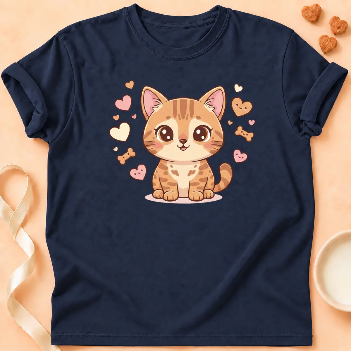 T-shirt chat Patoume – T-Shirt mimi – Bleu marine