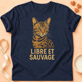 T-shirt chat Patoume – T-Shirt Libre – Bleu marine