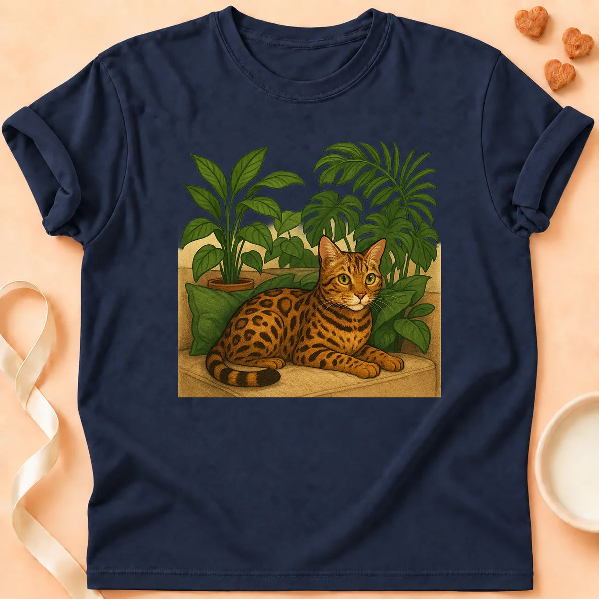 T-shirt chat Patoume – T-Shirt Jungle IRL – Bleu marine