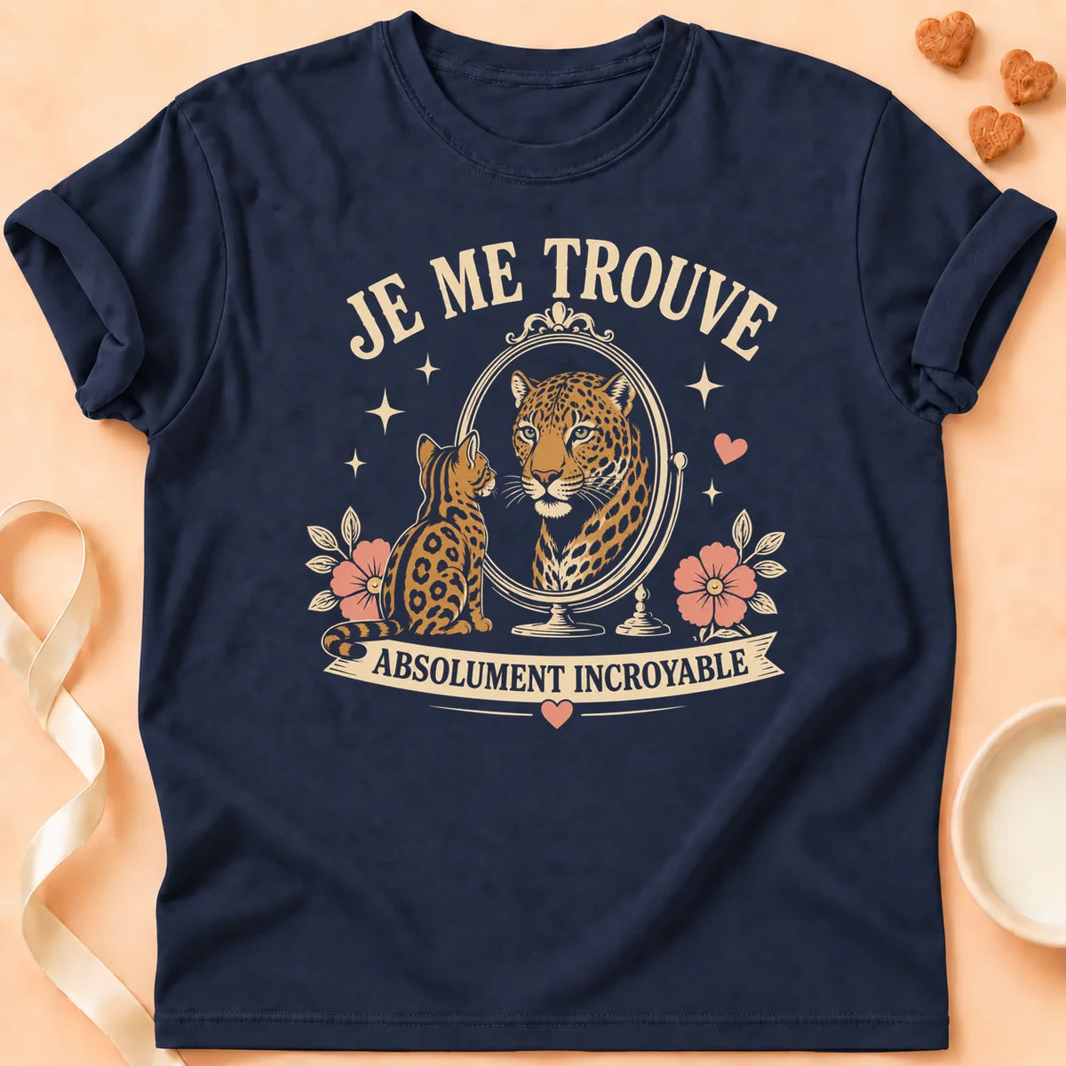 T-shirt chat Patoume – T-Shirt Illusion – Bleu marine