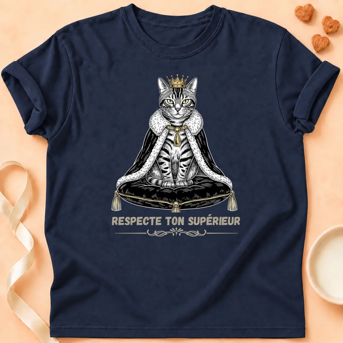 T-shirt chat Patoume – T-Shirt Royal – Bleu marine