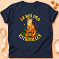 T-shirt chat Patoume – T-shirt Le roi des citrouilles – Bleu marine