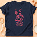 T-shirt chat Patoume – T-shirt Paix amour ronrons – Bleu marine
