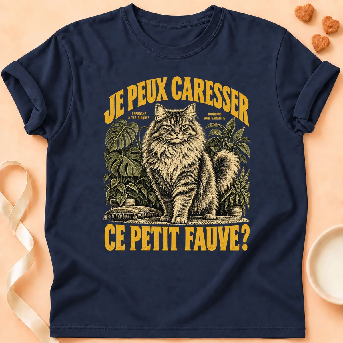 T-shirt chat Patoume – T-shirt Ce petit fauve – Bleu marine