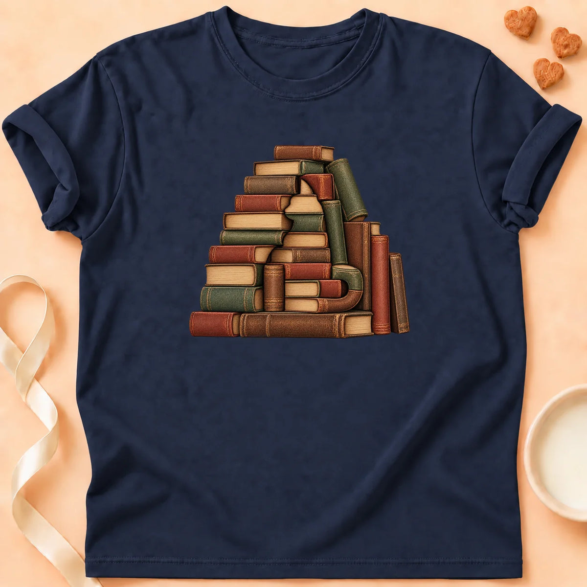 T-shirt chat Patoume – T-shirt Lecteur – Bleu marine